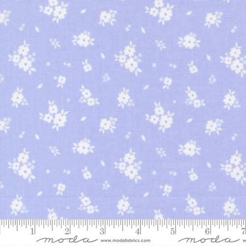 Floral pattern on a light blue background with a ruler for scale.