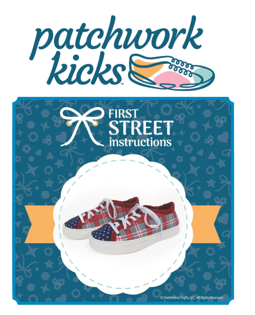 Book titled 'First Street Instructions' by patchwork kicks with plaid shoes illustration on a blue background