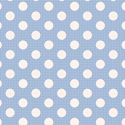 Pattern of white polka dots on a blue background