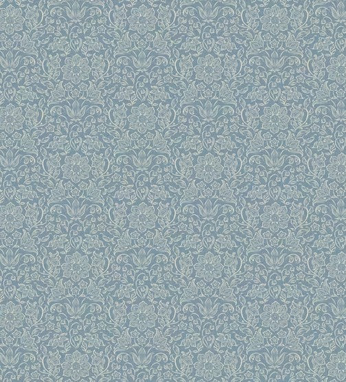 Decorative floral pattern on a blue background