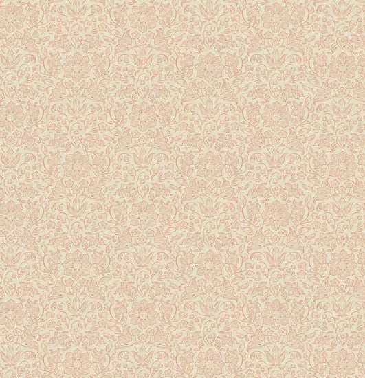 Patterned wallpaper with intricate design on a light pink background