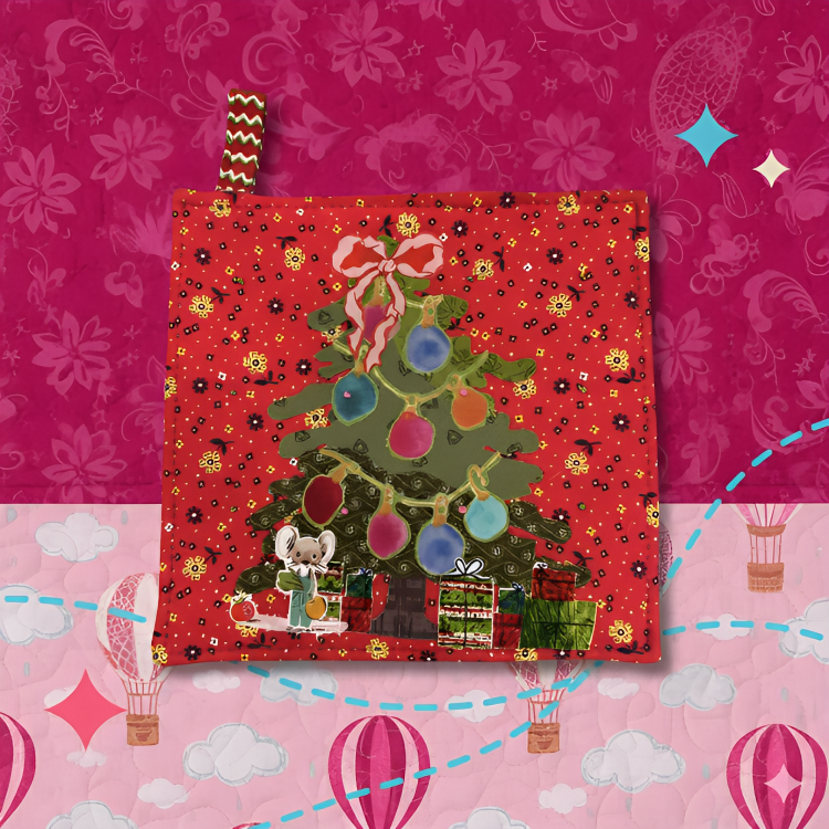 Christmas Tree Collage Pot-holder Class – Laura Heine Whatevers! #30