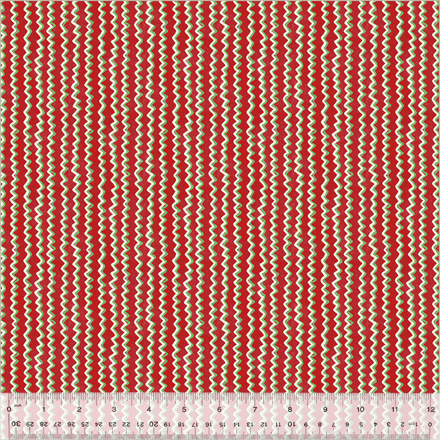 A Very Terri Christmas Chevron Stripe cotton fabric with festive chevron stripes in seasonal colors for quilting, stockings, pillows, table runners, and Christmas décor projects