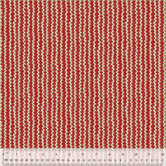 A Very Terri Christmas Chevron Stripe cotton fabric with festive chevron stripes in seasonal colors for quilting, stockings, pillows, table runners, and Christmas décor projects