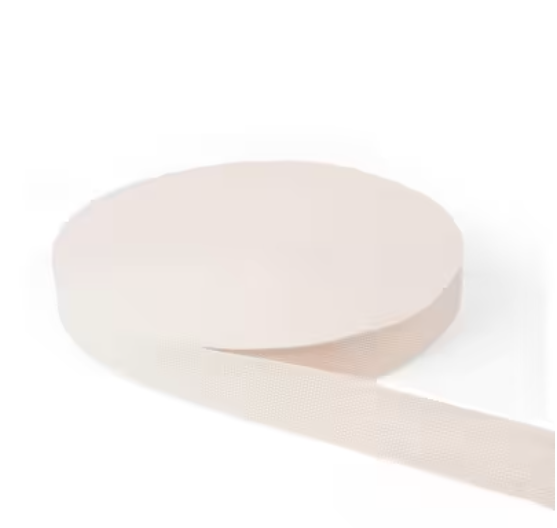 Beige cotton webbing roll 1.5 inch wide used for bag straps and sewing projects