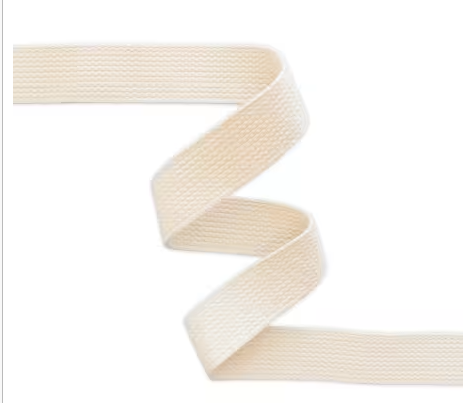 Beige ribbon on a white background