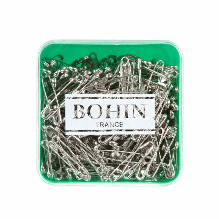 Pack of safety pins with Bohin branding on a white background