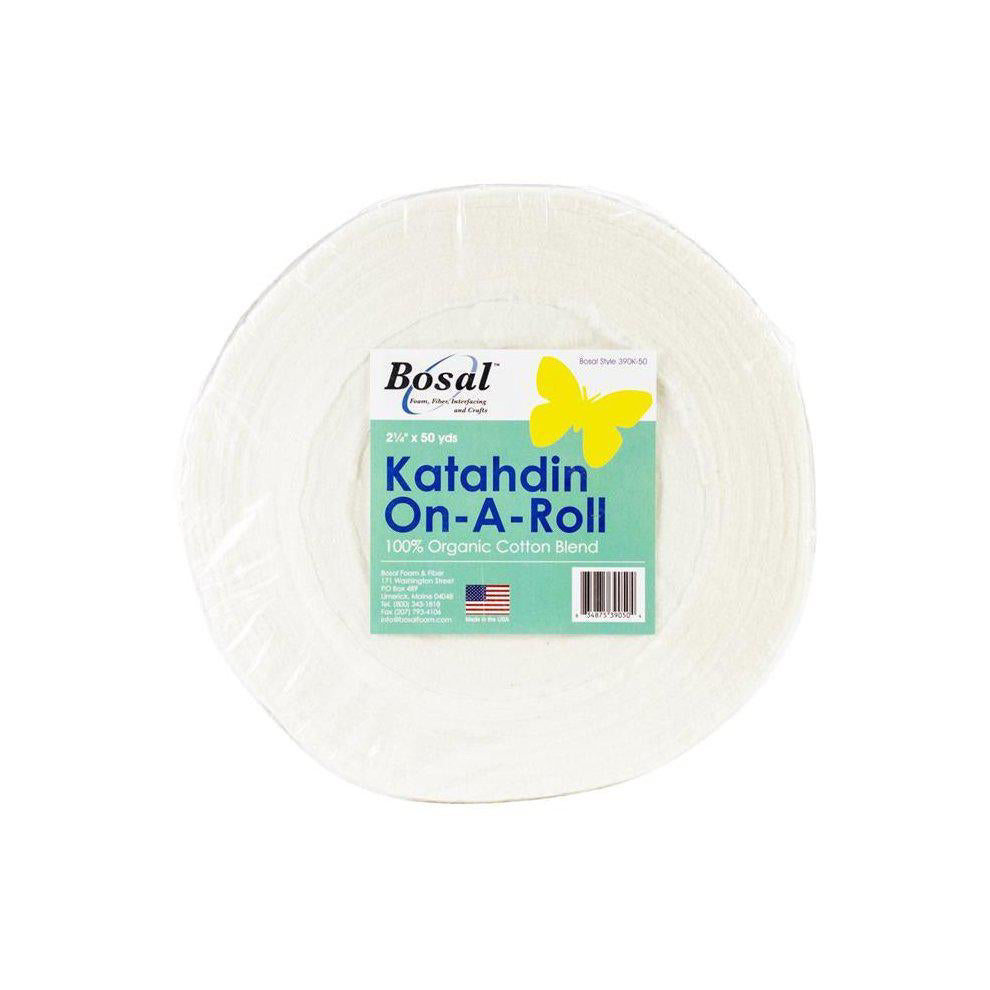 Bosal Katahdin On-A-Roll roll of white fabric with a label on a white background