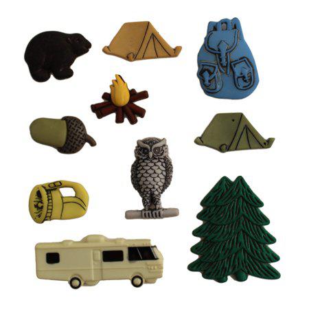 Buttons Galore camping themed craft and sewing buttons