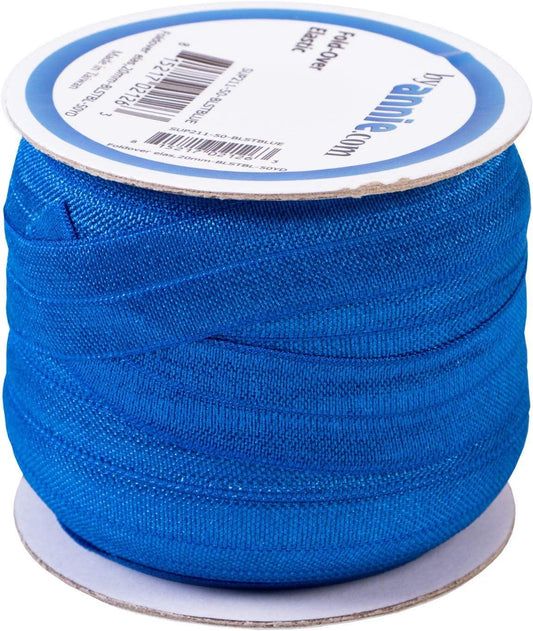 By Annie 3/4in x 50yd Fold-Over Elastic – Blastoff Blue for sewing and craft projects