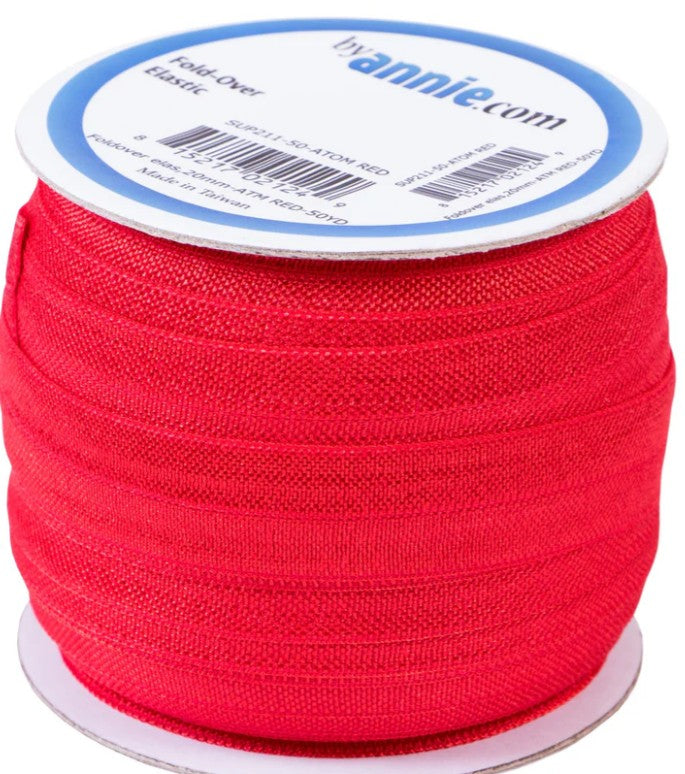 By Annie 3/4in x 50yd Fold-Over Elastic for sewing and craft projects
