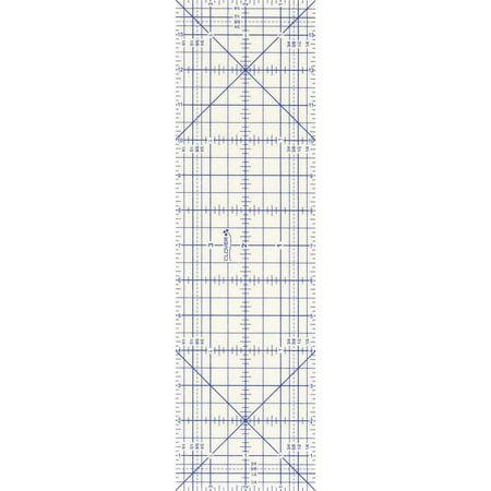 Quilting ruler with grid lines on a white background