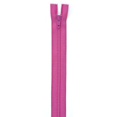 Pink zipper on a white background