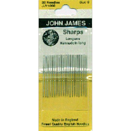 John James Sharps needle packet on a white background