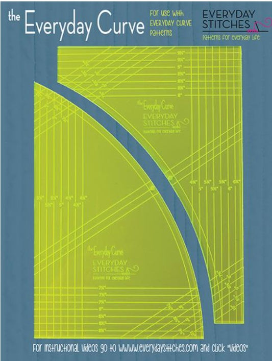Book cover of 'Everyday Curve' with geometric design on a blue background
