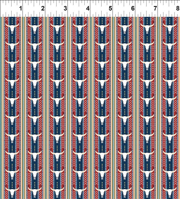 In The Beginning Fabrics Southwest Memories 8SWM-1 Multi Skulls novelty print quilting fabric