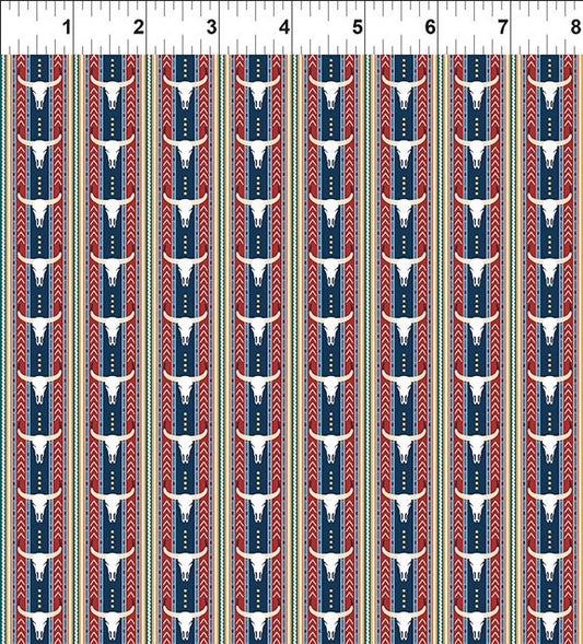 In The Beginning Fabrics Southwest Memories 8SWM-1 Multi Skulls novelty print quilting fabric