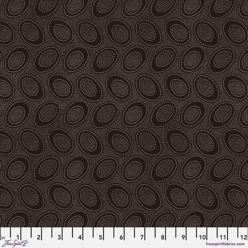 Kaffe Fassett Aboriginal Dot Chocolate cotton fabric with layered brown dot pattern