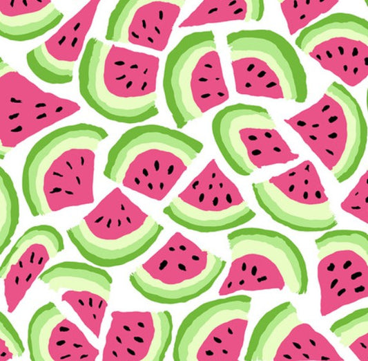 Pattern of watermelon slices on a white background