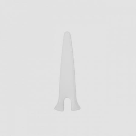 White cone-shaped object on a light gray background