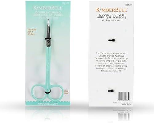 Kimberbell 6-inch double curve appliqué scissors made from German steel for precise embroidery and appliqué cuts