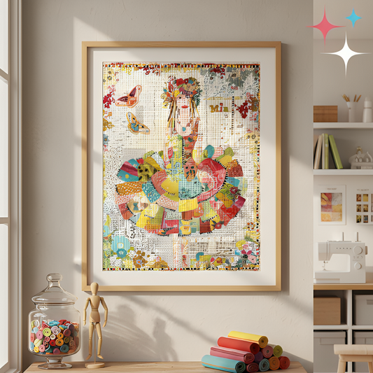 Laura Heine Mia fabric collage quilting class project