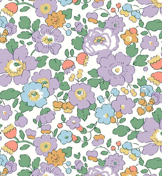 Pastel floral pattern on a white background