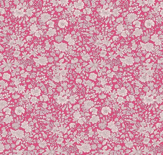 Floral pattern with white flowers on a pink background