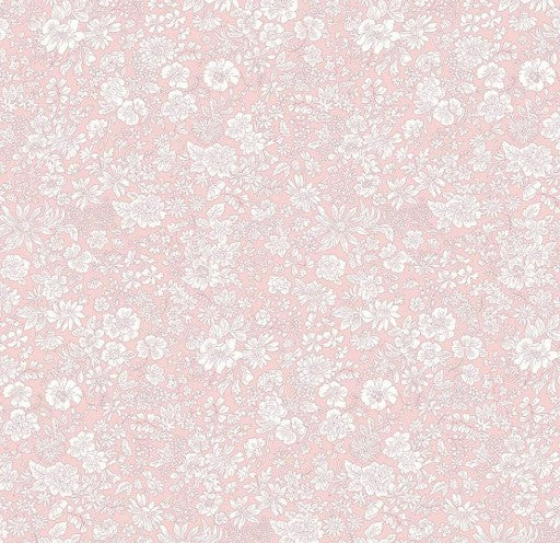 Floral pattern with white flowers on a pink background