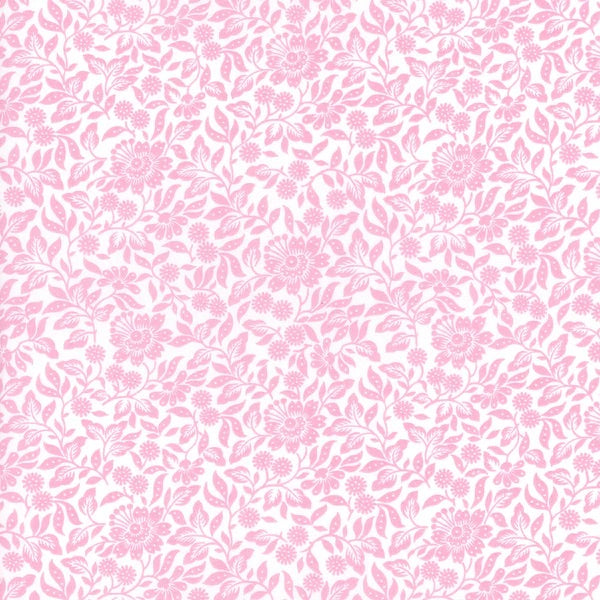 Pink floral pattern on a white background