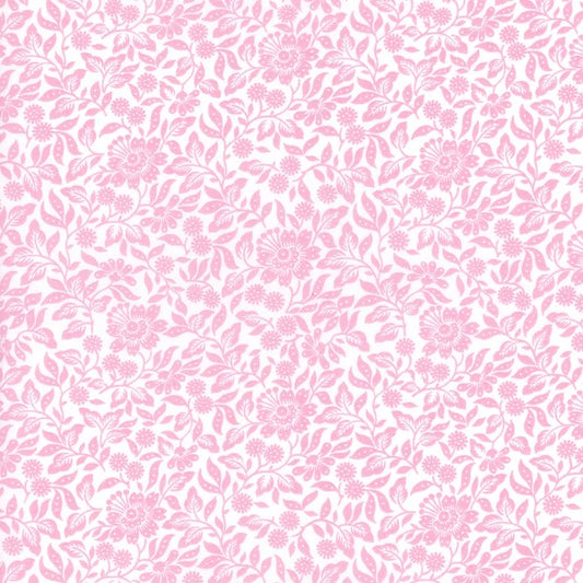 Pink floral pattern on a white background