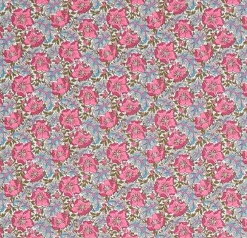 Pattern of pink flowers on a gray background