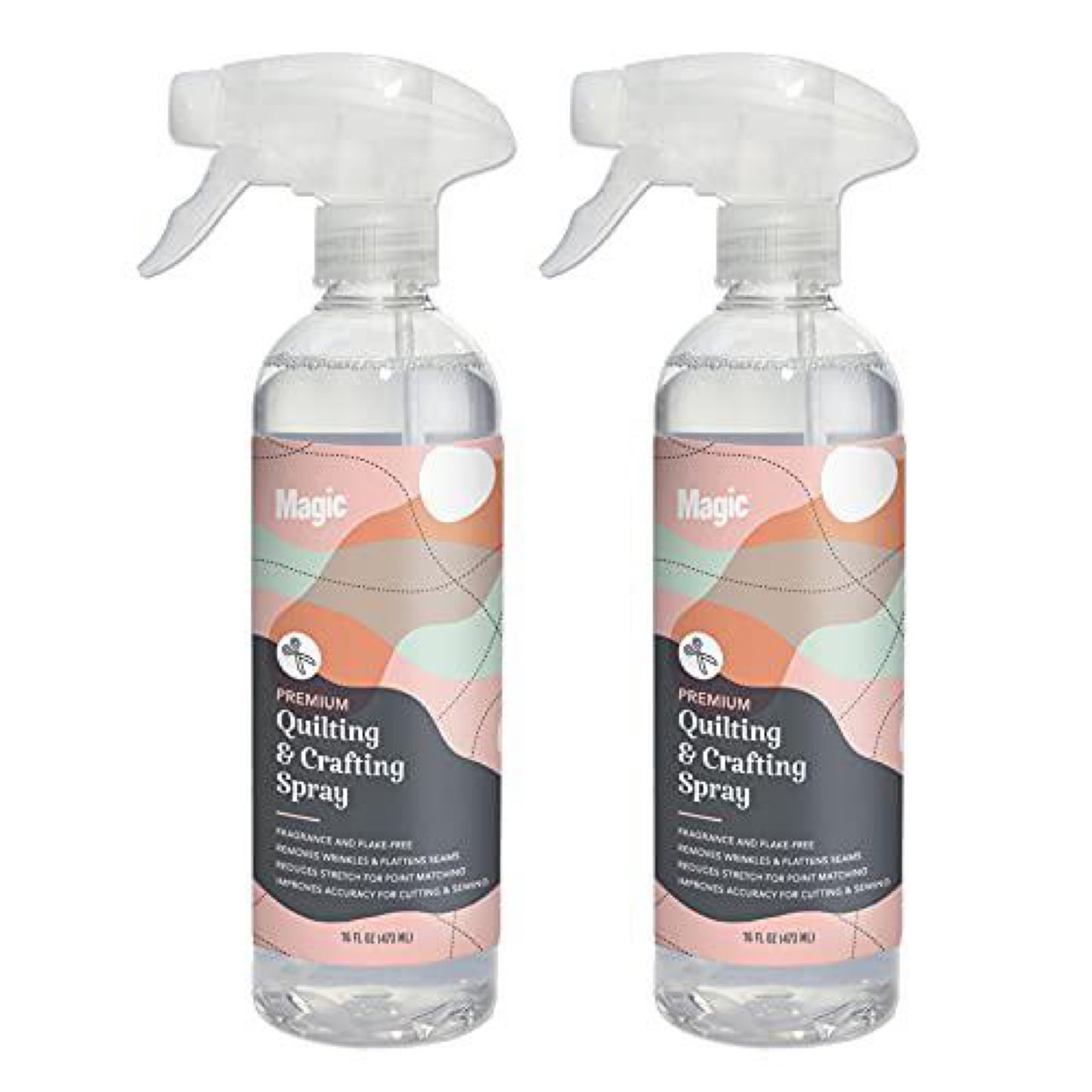 Two bottles of Magic Premium Quilting & Crafting Spray on a white background
