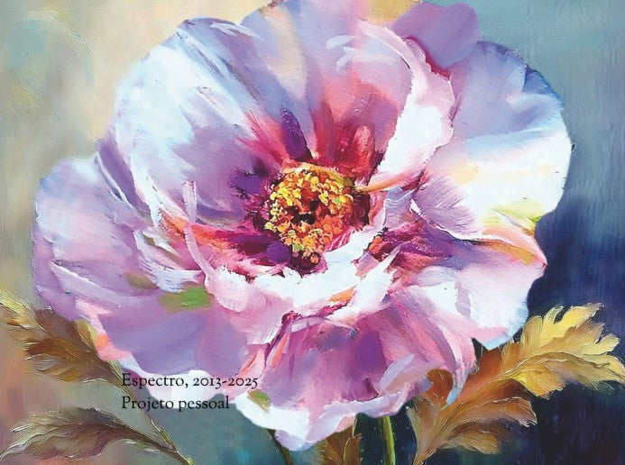 Colorful flower painting with a blurred background