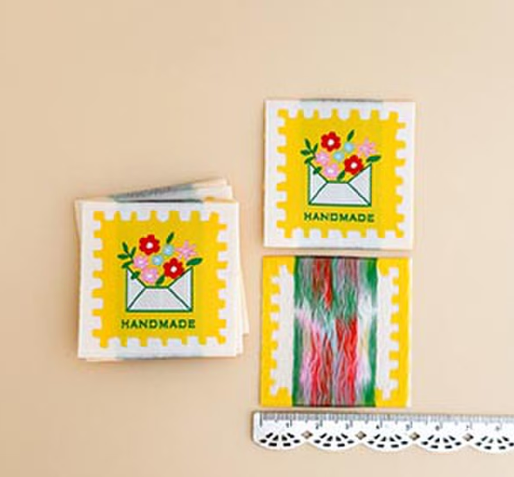 Minki Kim Bloom Note 2 Woven Labels by Riley Blake Designs floral quilt labels