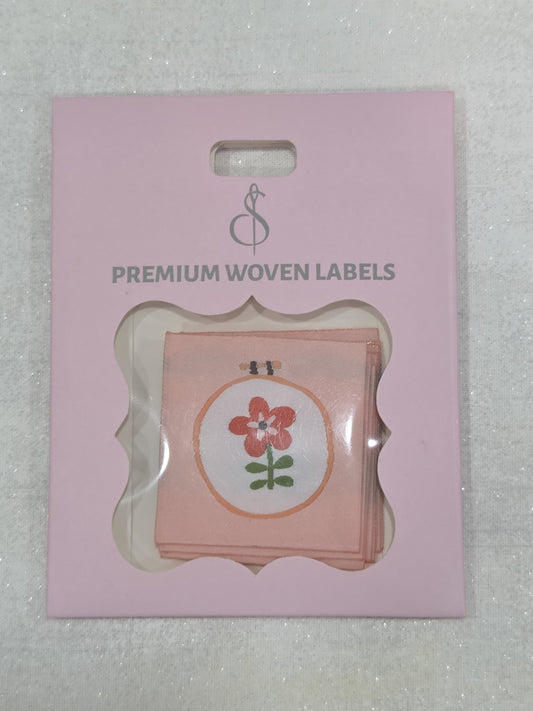 Minki Kim Flower Woven Label by Riley Blake Designs quilt labels