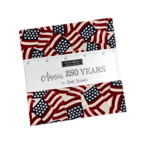Fabric with American flag pattern and a ruler on a white background