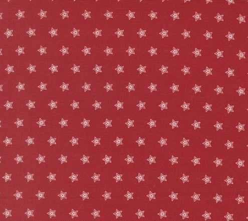 Red fabric with white star pattern