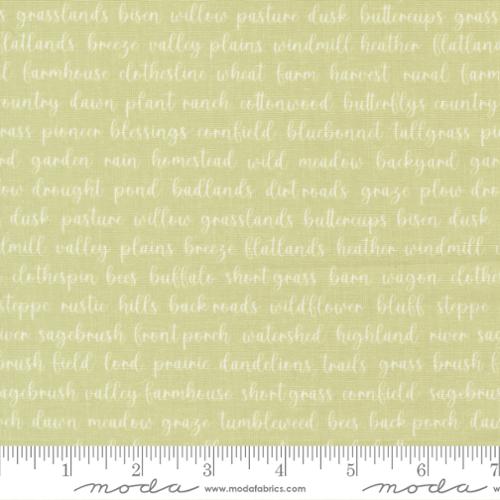 Text pattern on a light green background with a ruler at the bottom