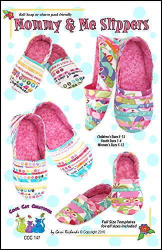 Mommy & Me slippers sewing pattern for DIY matching slippers