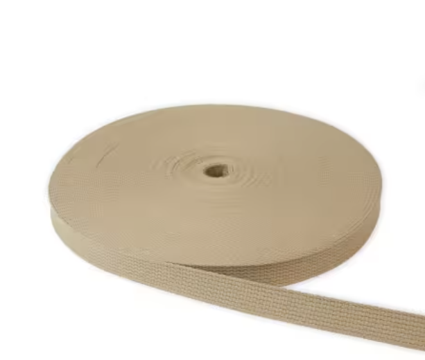 Natural Webbing 1in x 50 yd heavy duty woven strap webbing