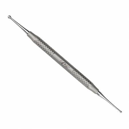 Metal dental tool with 'Dentsply' branding on a white background