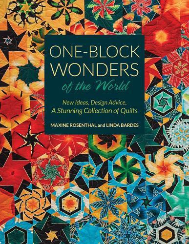 Book cover of 'One-Block Wonders of the World' with colorful quilt patterns.