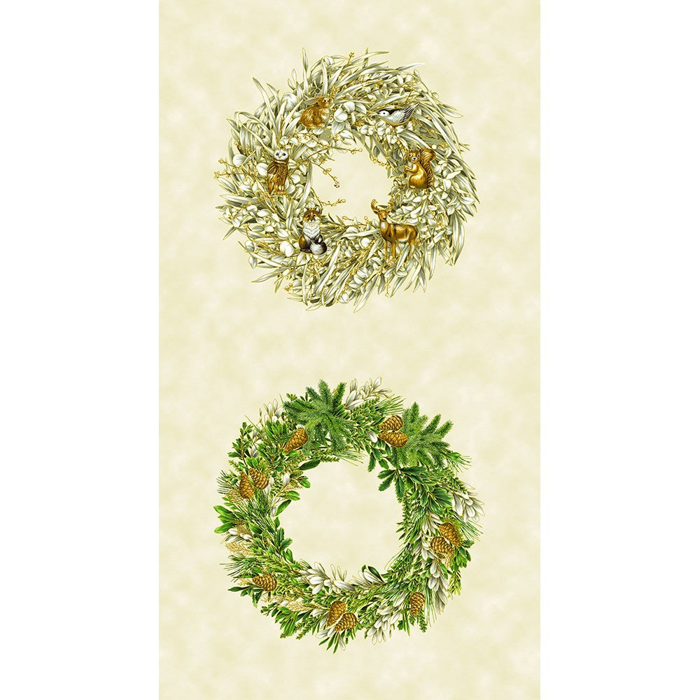 Robert Kaufman - Holiday Flourish - Forest Glen - SRKM-23698-84 CREAM