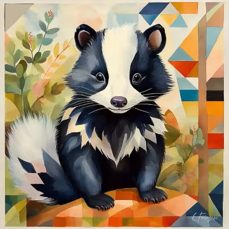 Quiltberry Farm - Baby Skunk - Greeting Card