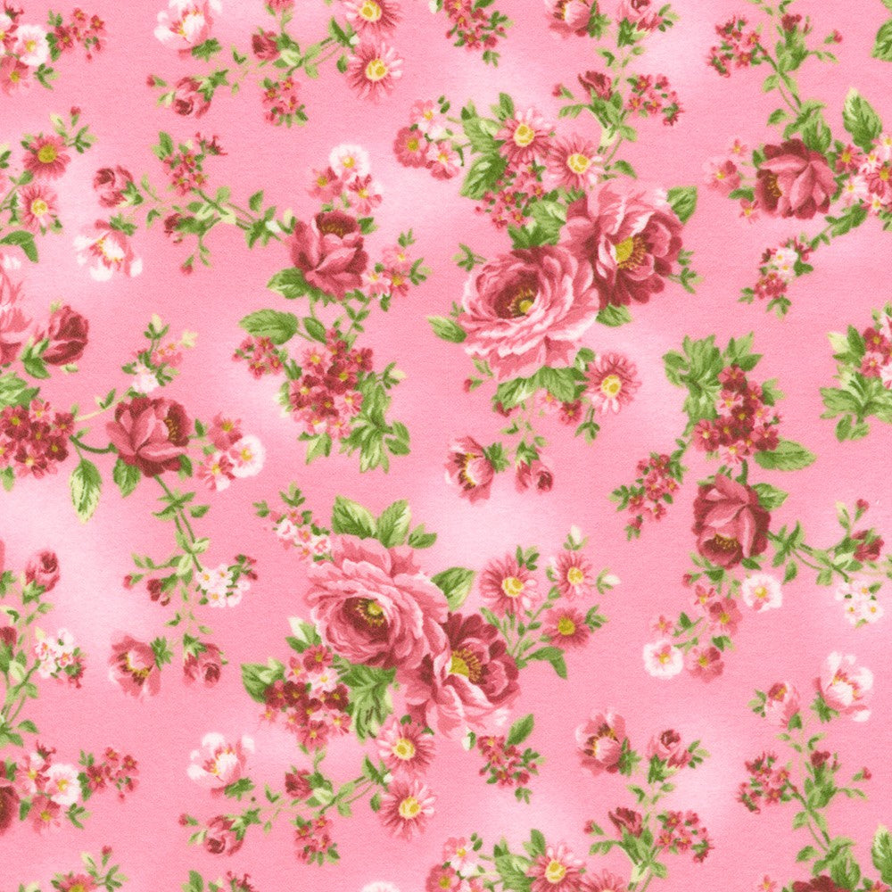 Robert Kaufman Bouquet of Roses Flannel Dahlia floral flannel fabric