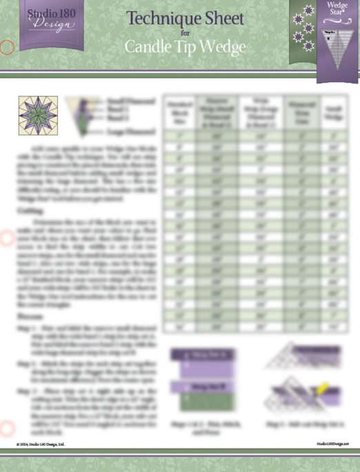 Deb Tucker's Studio 180 Design - Candle Tip Wedge Technique Sheet