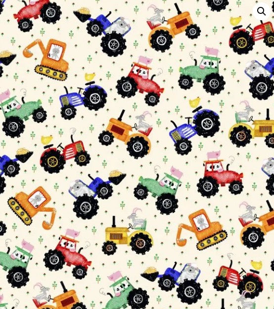 Oasis Flannel Tractors Off White 446381 soft flannel