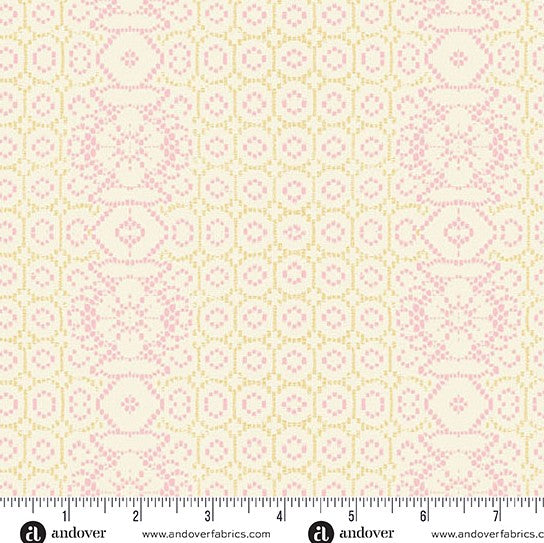 Andover Flourish Grandmas Lace Pink 1625E fabric