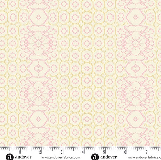 Andover Flourish Grandmas Lace Pink 1625E fabric
